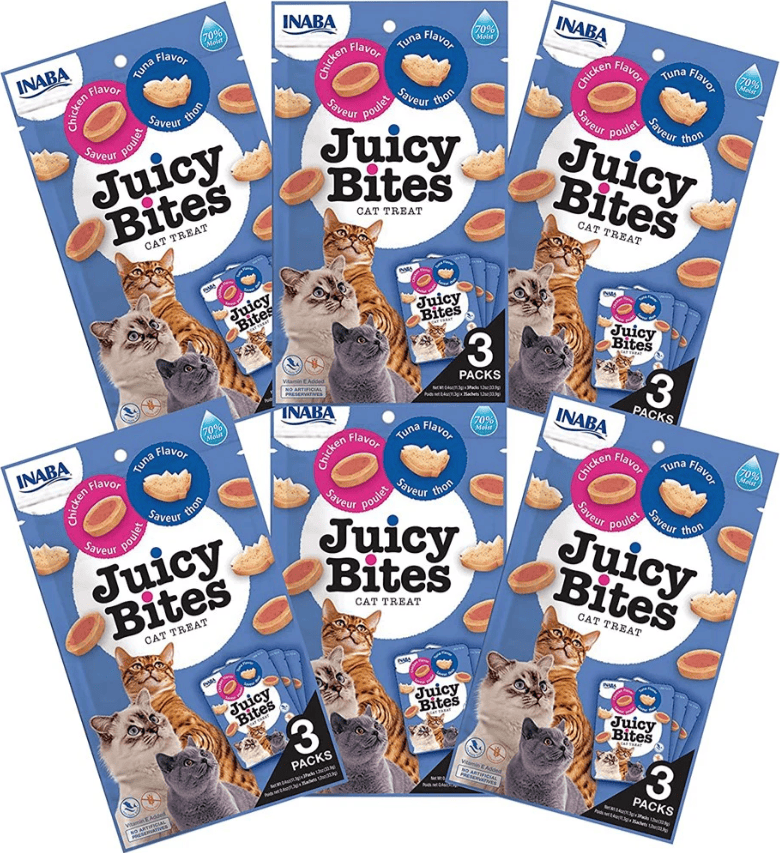 Inaba Cat Juicy Bites Tu0 & Chicken 34g x 6pk