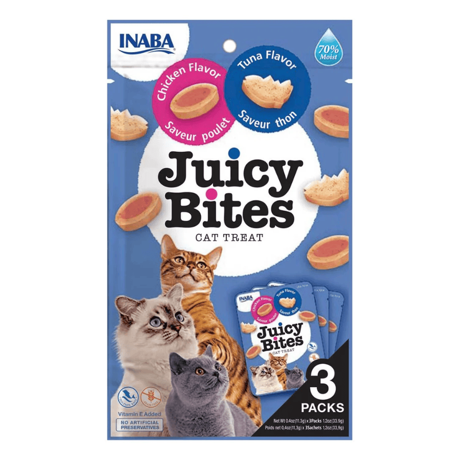 Inaba Cat Juicy Bites Tu0 & Chicken 34g x 6pk
