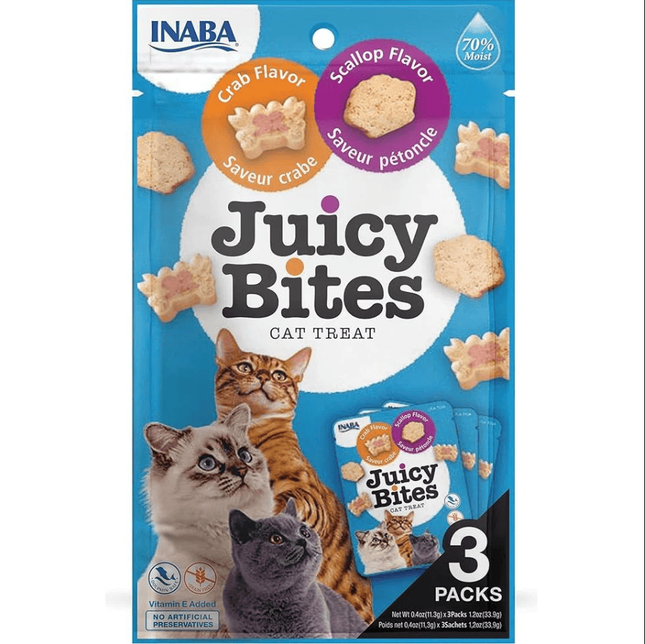 Inaba Cat Juicy Bites Scallop & Crab 34g x 6pk