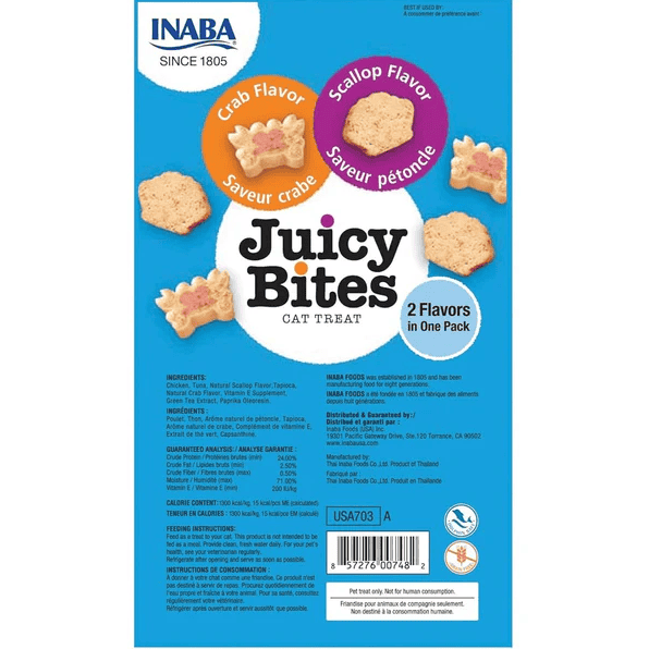 Inaba Cat Juicy Bites Scallop & Crab 34g x 6pk