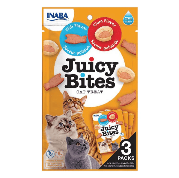Inaba Cat Juicy Bites Fish & Clam 34g x 6pk