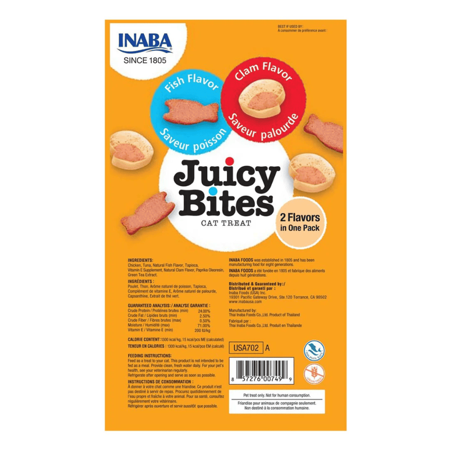 Inaba Cat Juicy Bites Fish & Clam 34g x 6pk