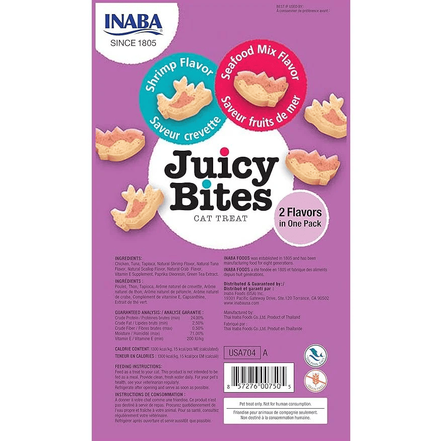 Inaba Cat Juicy Bites Shrimp & Seafood Mix 34g x 6pk
