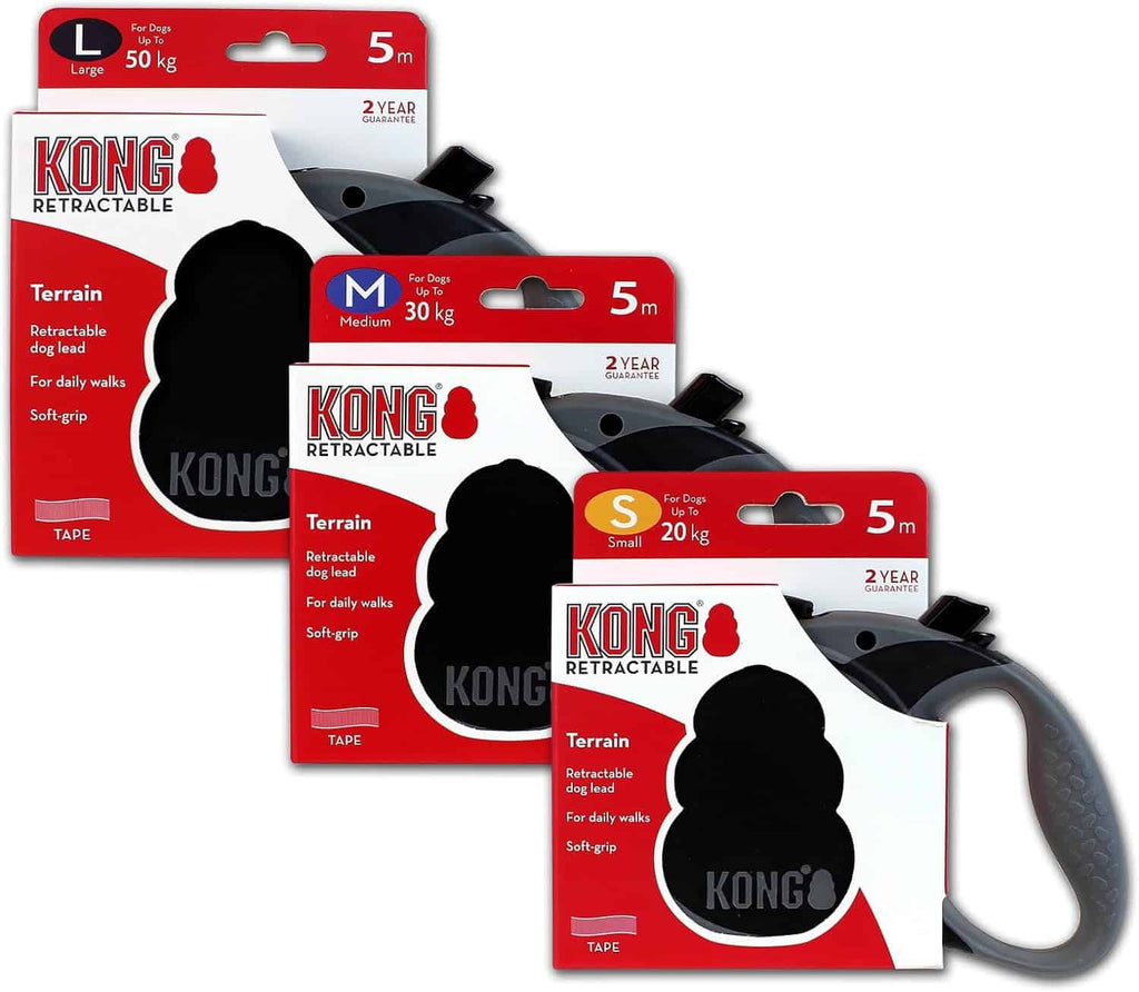 Kong Terrain Retractable Dog Leash Black