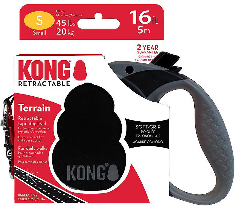 Kong Terrain Retractable Dog Leash Black
