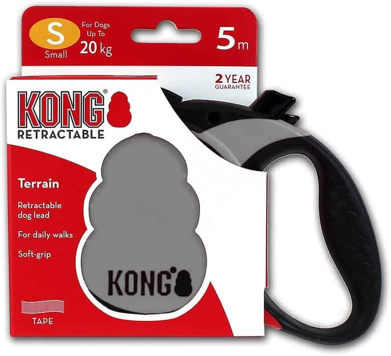 Kong Terrain Retractable Dog Leash Grey