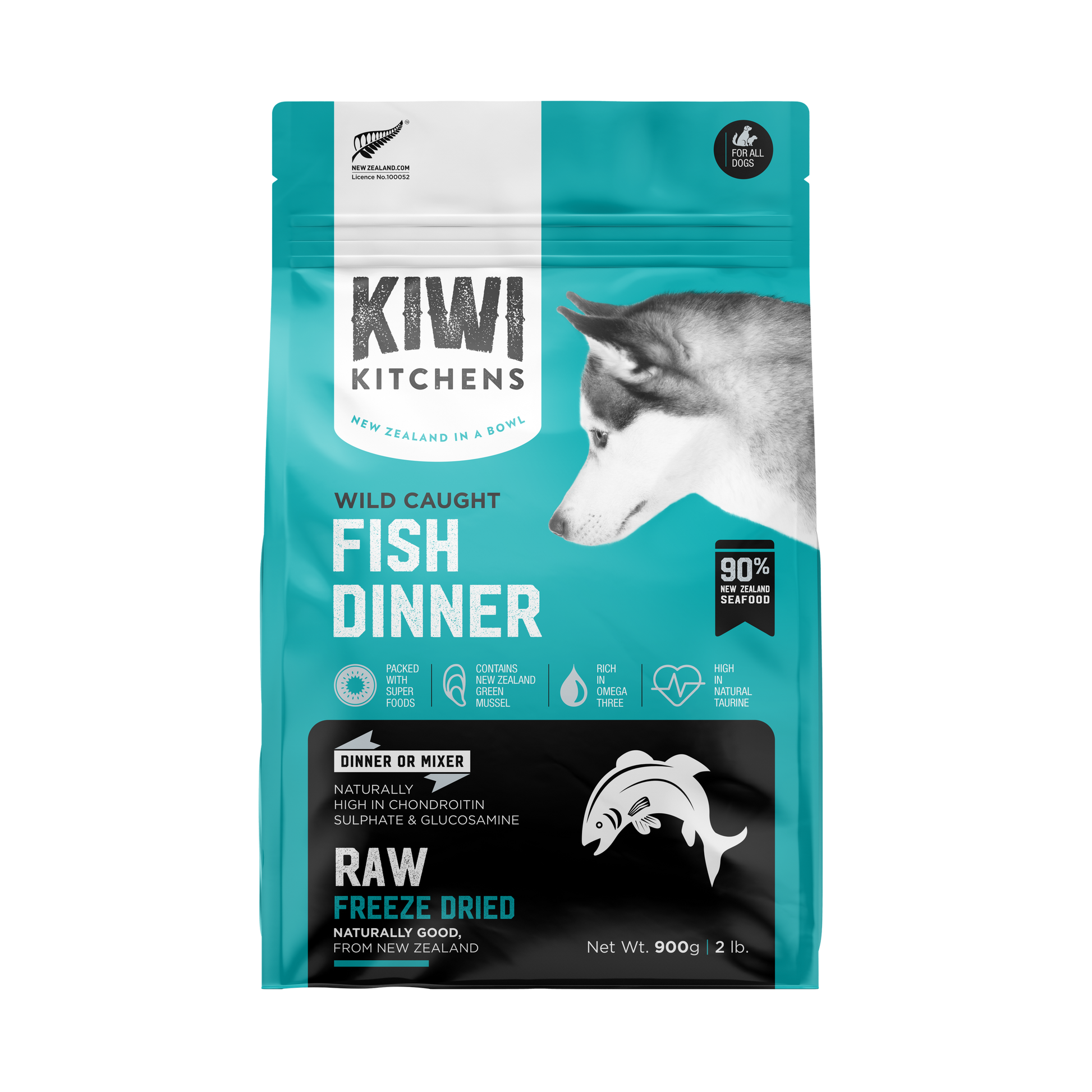Kiwi Kitchens Freeze Dried White Fish Dinner Dog Food