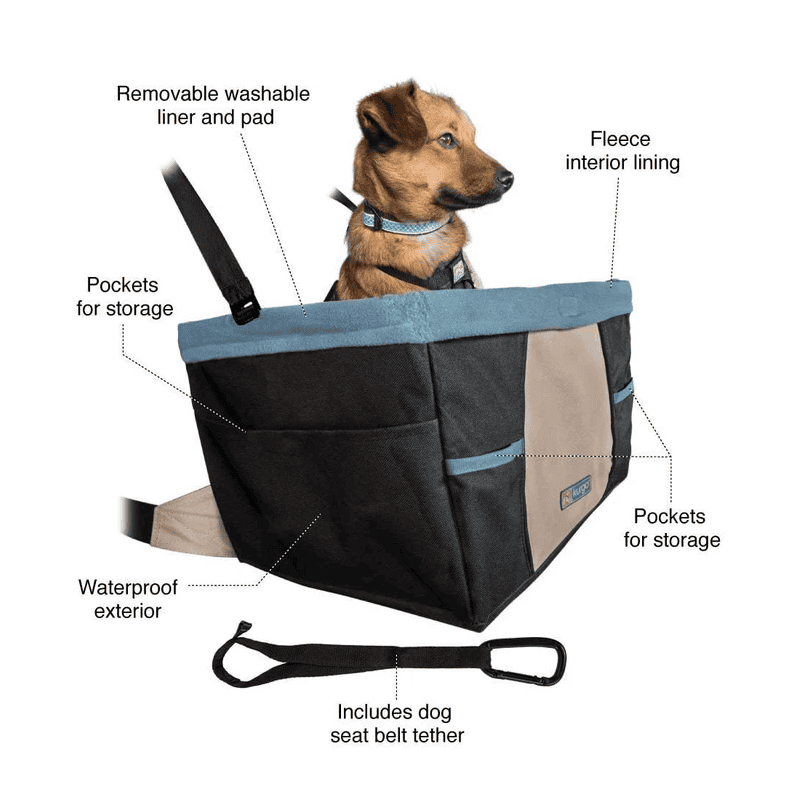 Kurgo Rover Booster Seat - Black/Hampton Sand
