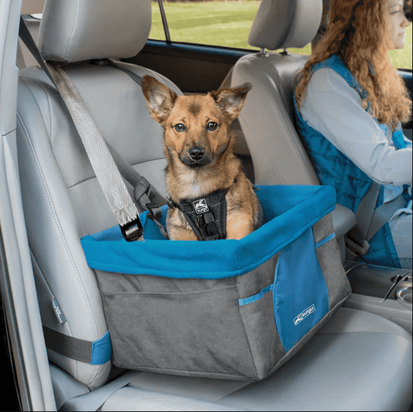 Kurgo Heather Booster Seat - Charcoal/Blue