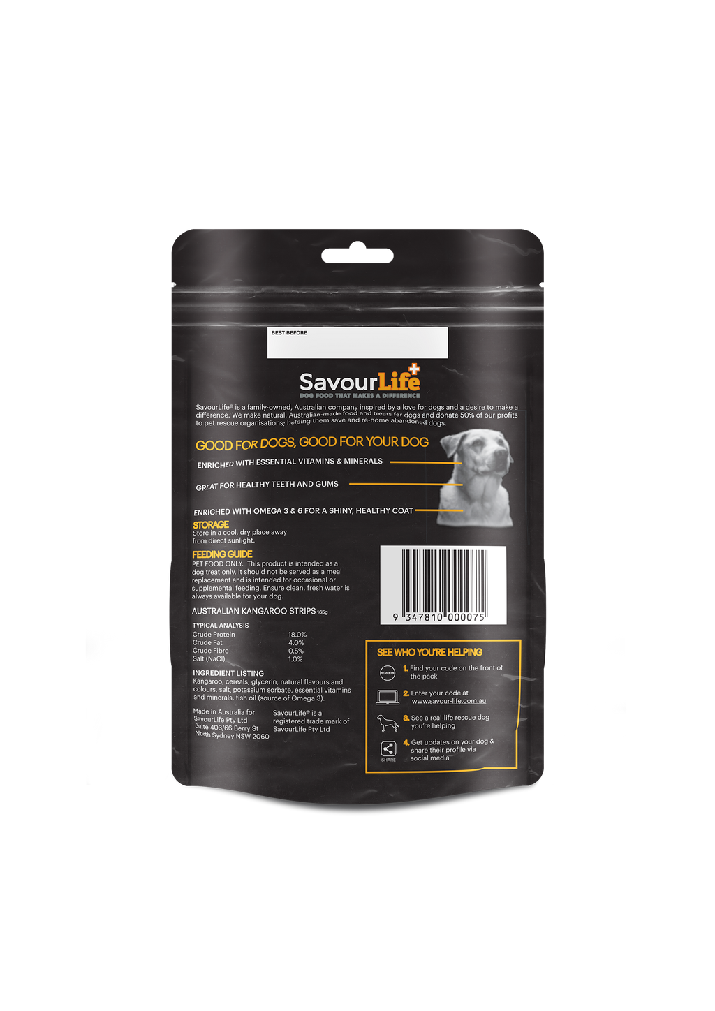 SavourLife Australian Kangaroo Strips 165g