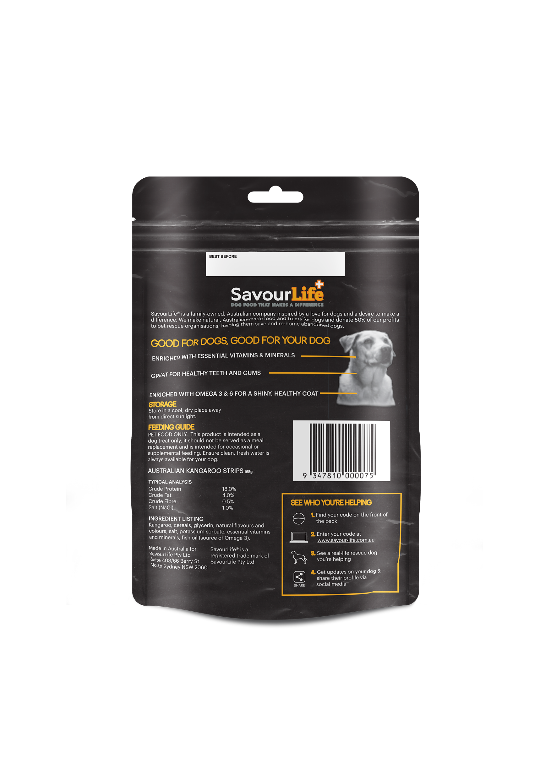 SavourLife Australian Kangaroo Strips 165g