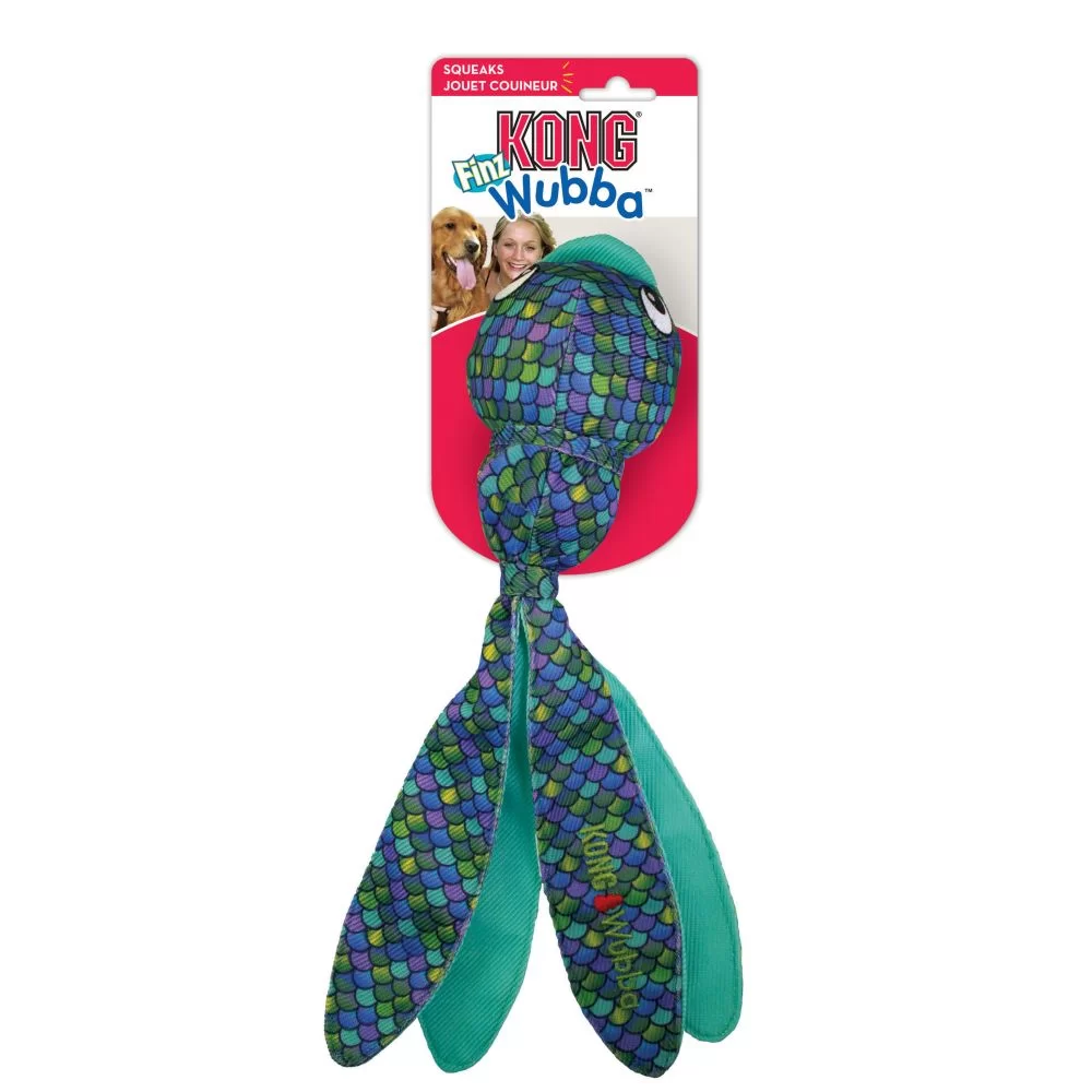 Kong Wubba Finz Blue Dog Toys