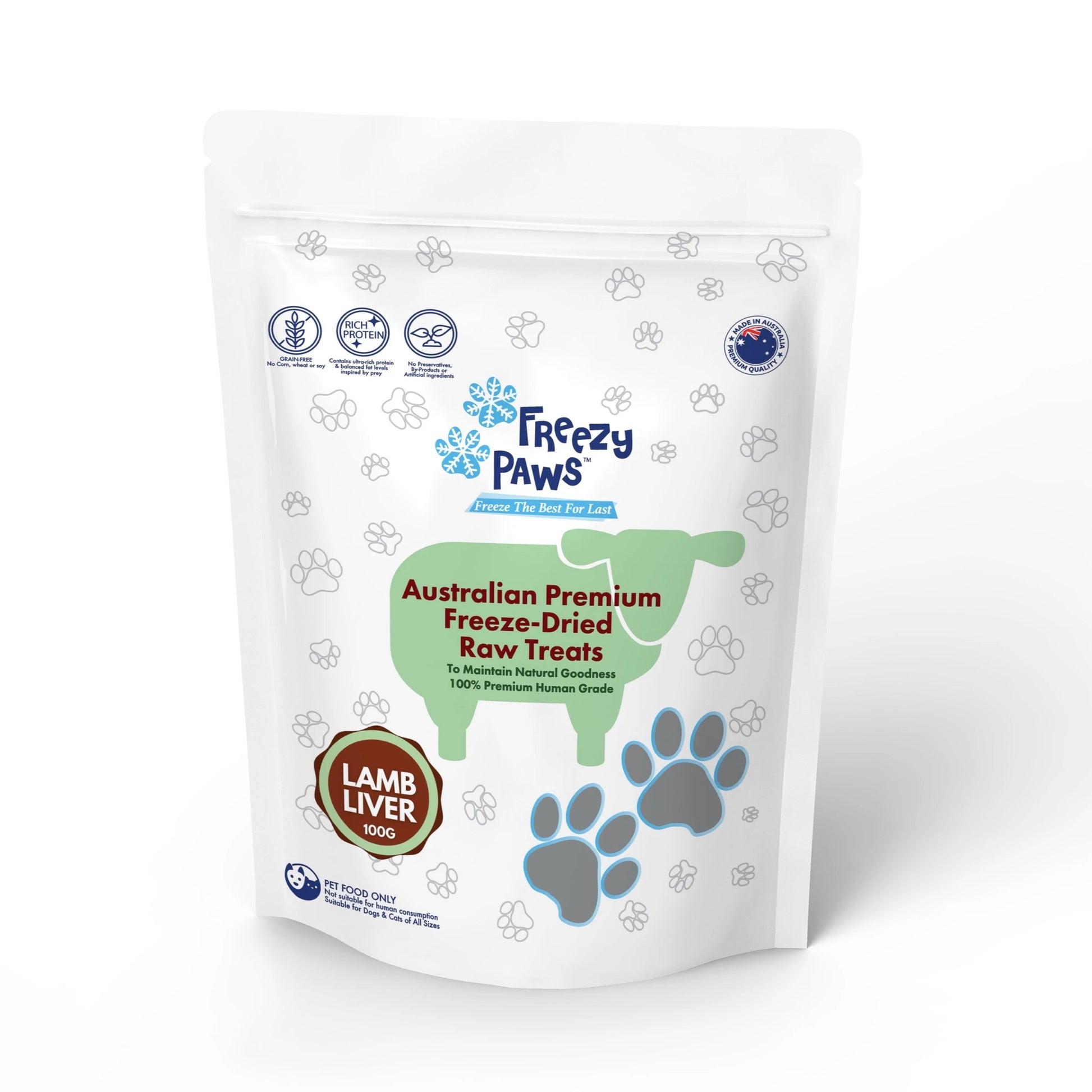 Freezy Paws Freeze Dried Lamb Liver Treats 100G