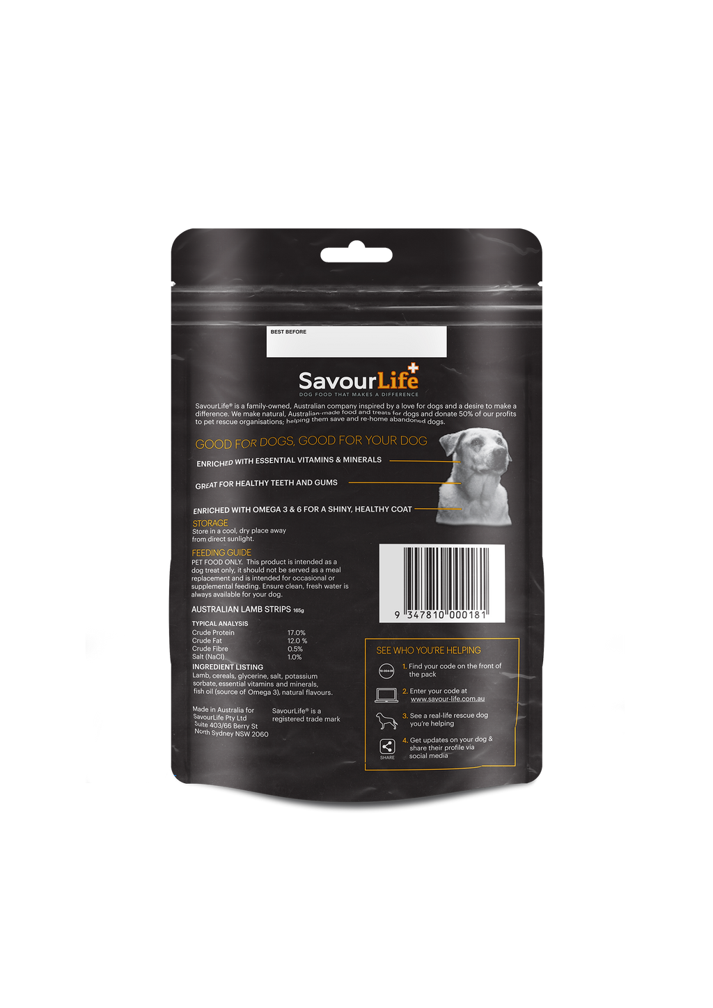 SavourLife Australian Lamb Strips 165g