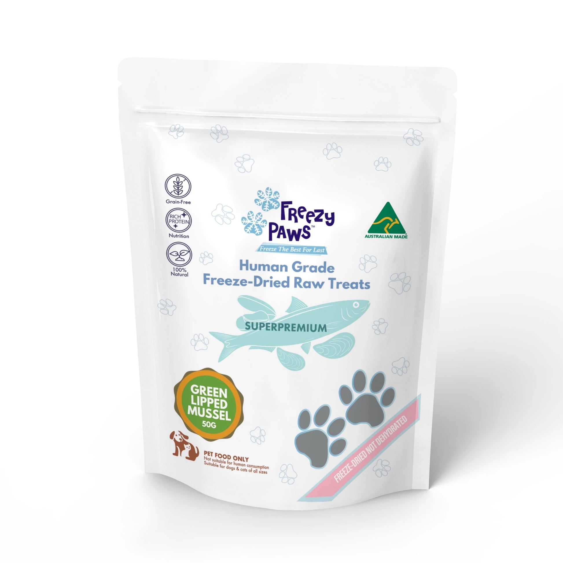 Freezy Paws Freeze Dried Green Lipped Mussels Treats 50G
