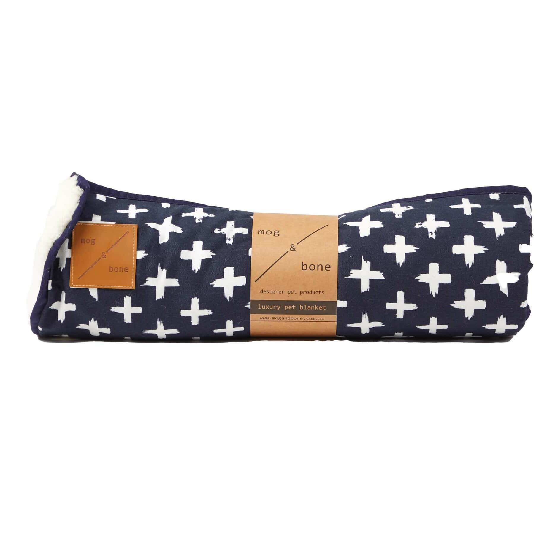 Mog & Bone Dog Blanket-Navy Cross