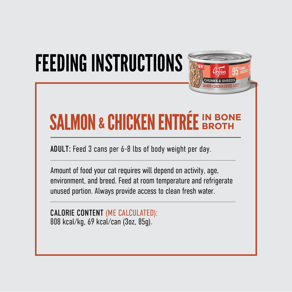 Orijen Chunks and Shreds Salmon & Chicken Wet Cat Food