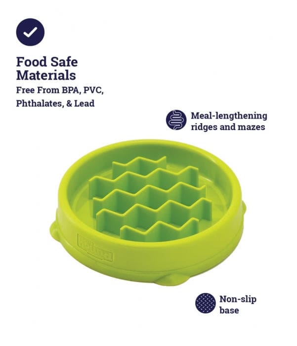 Outward Hound Cat Fun Feeder Small Cat Bowl - Green