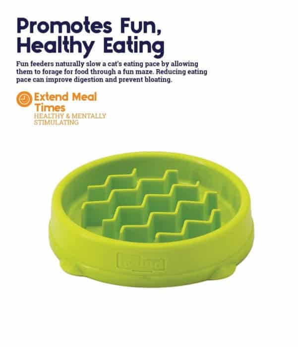 Outward Hound Cat Fun Feeder Small Cat Bowl - Green