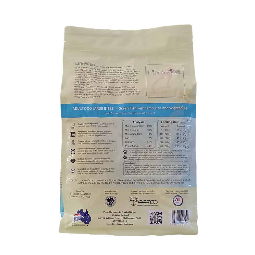 LifeWise Adult Dog Ocean Fish w/ Rice & Vegetables (Large Bites)