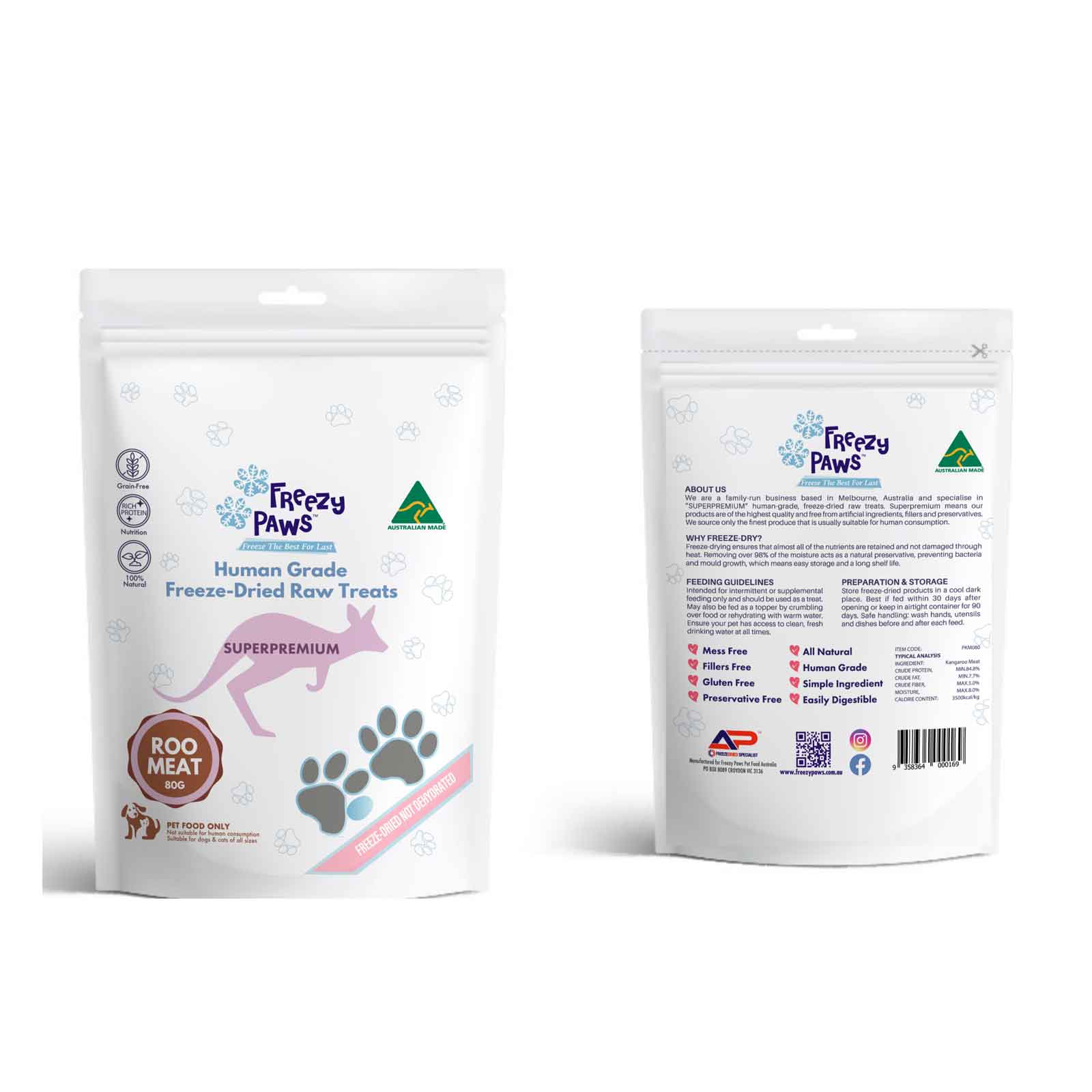 Freezy Paws Freeze-Dried Kangaroo Meat Treats
