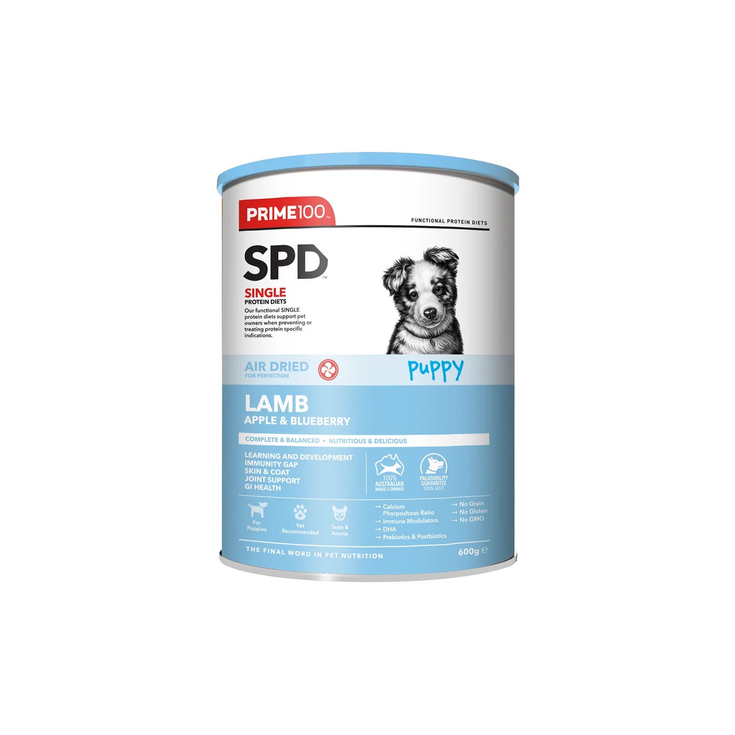 Prime 100 SPD Lamb Apple & Blueberry Air Dried Puppy Food Dry
