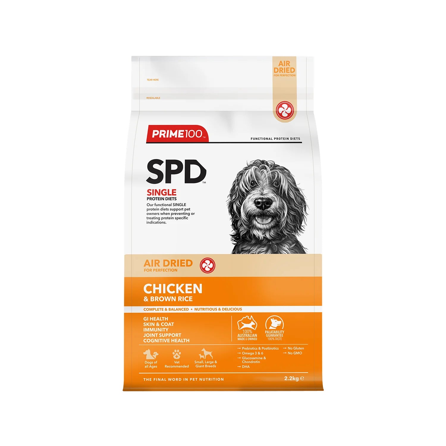Prime 100 SPD Chicken & Brown Rice Air Dried Dog Food