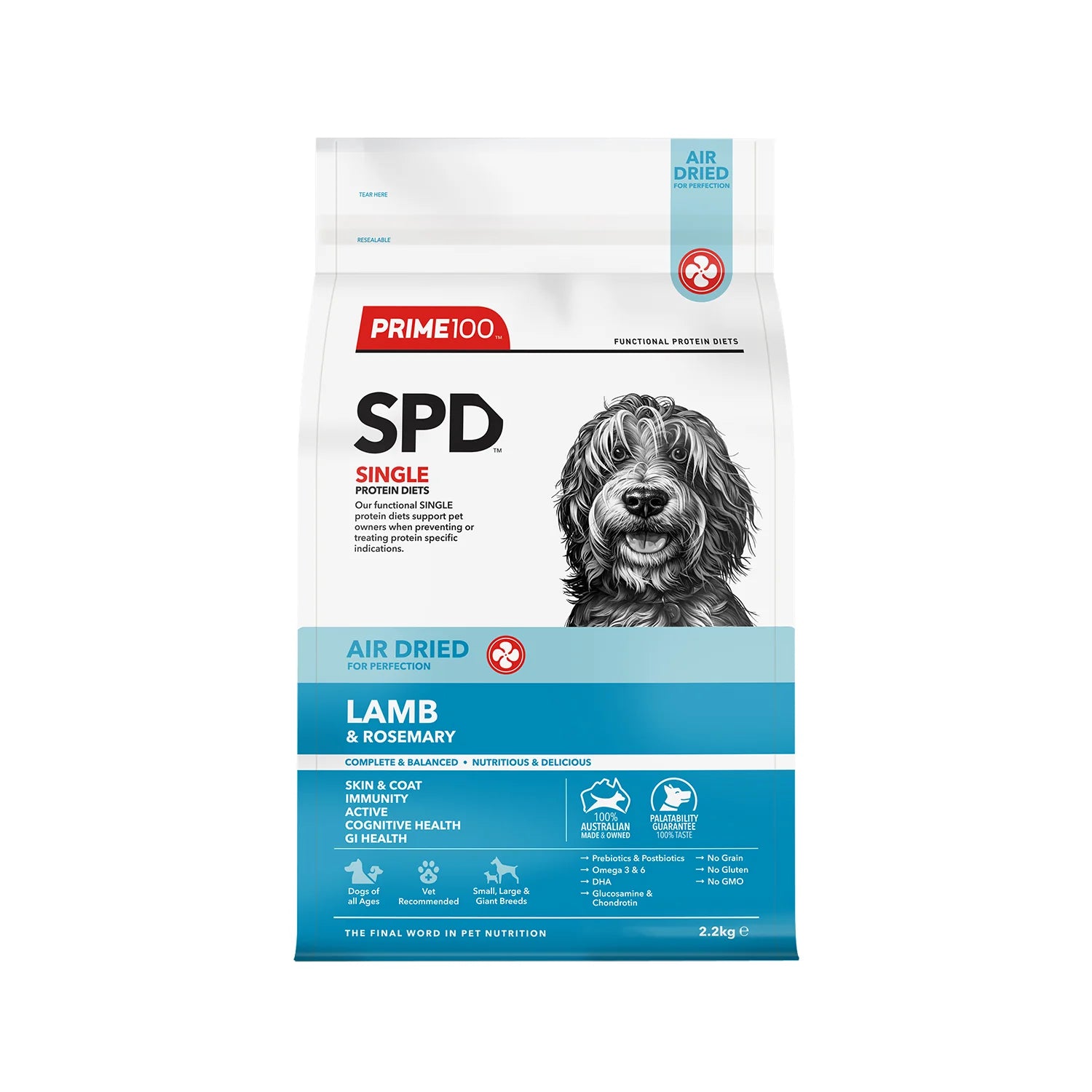 Prime 100 SPD Lamb & Rosemary Air Dried Dog Food Dry