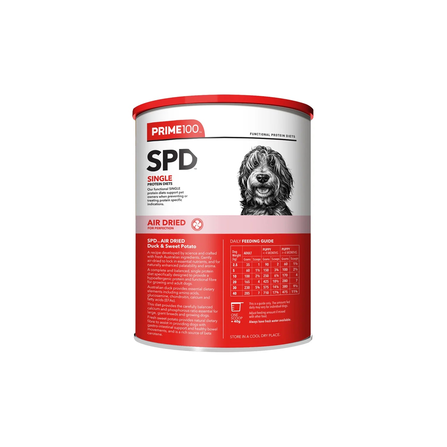 Prime 100 SPD Duck & Sweet Potato Air Dried Dog Food Dry