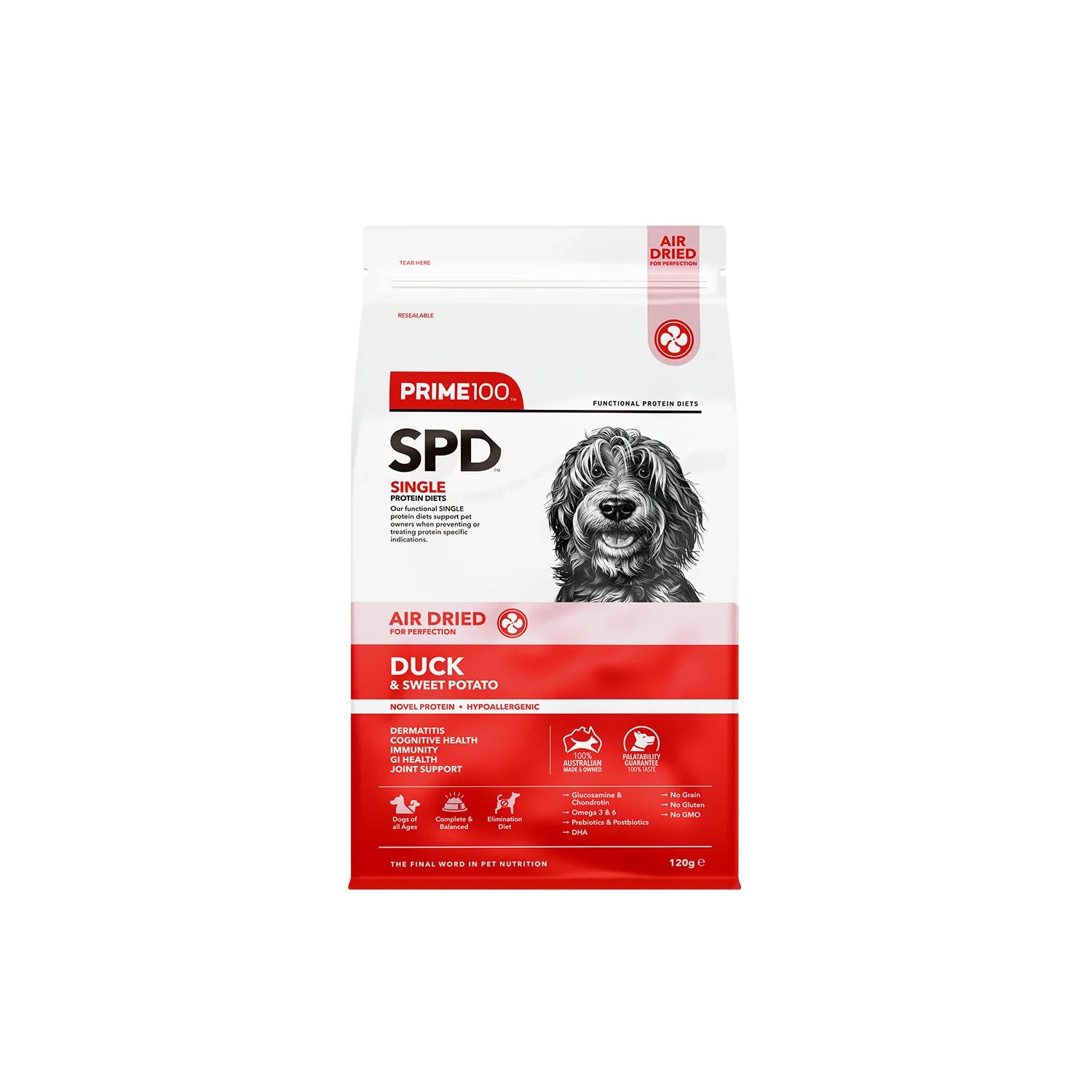 Prime 100 SPD Duck & Sweet Potato Air Dried Dog Food Dry