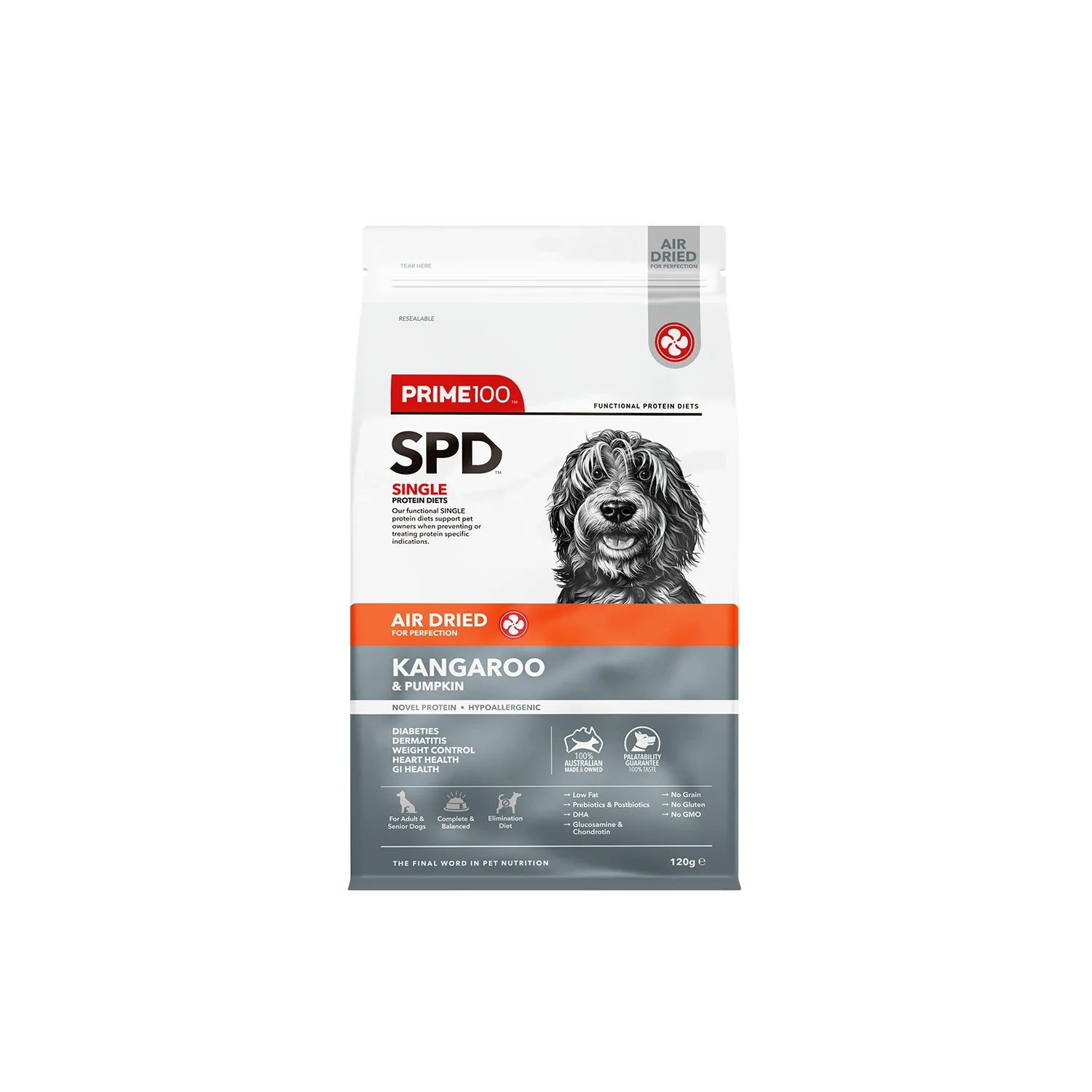 Prime 100 SPD Kangaroo & Pumpkin Air Dried Dog Food Dry