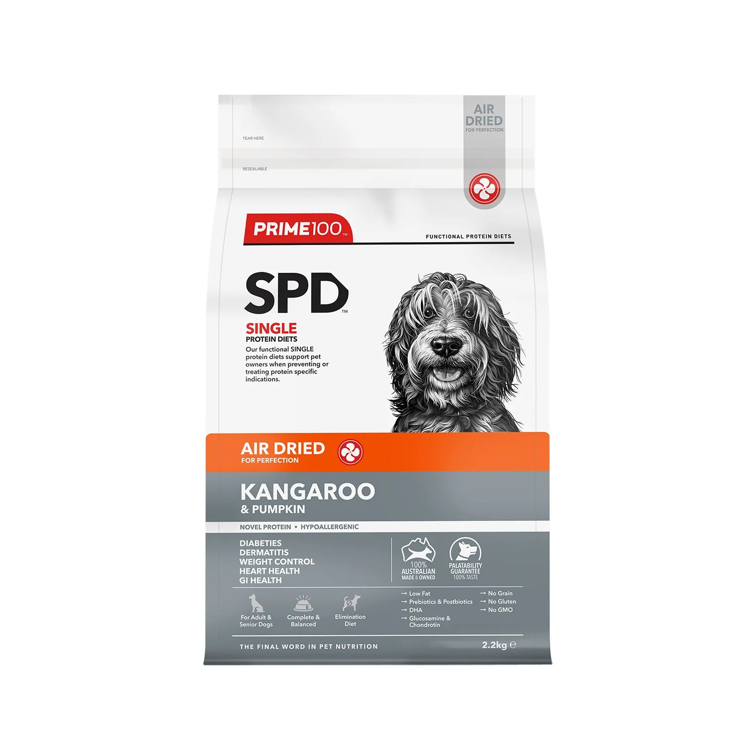 Prime 100 SPD Kangaroo & Pumpkin Air Dried Dog Food Dry