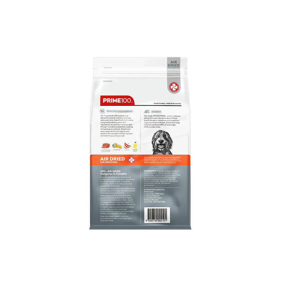 Prime 100 SPD Kangaroo & Pumpkin Air Dried Dog Food Dry