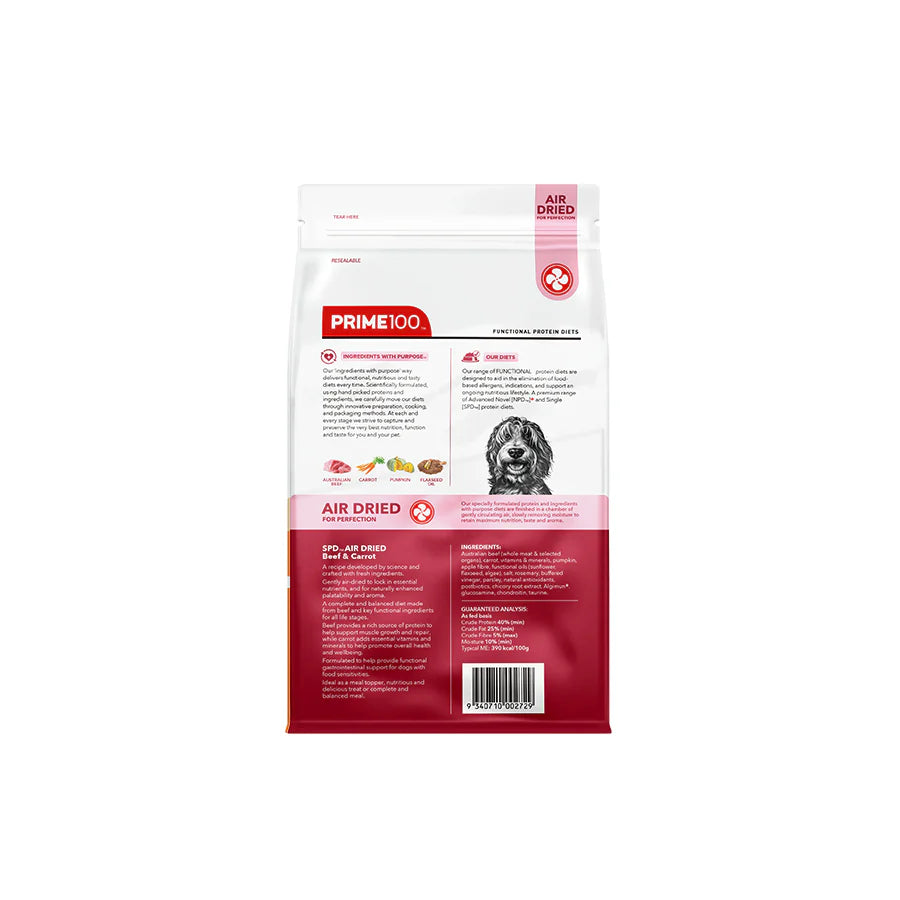 Prime 100 SPD Beef & Carrot Air Dried Dog Dry Food