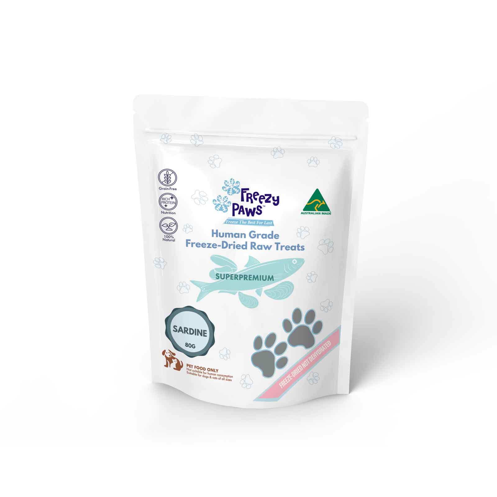 Freezy Paws Freeze Dried Whole Sardine Treats 80G