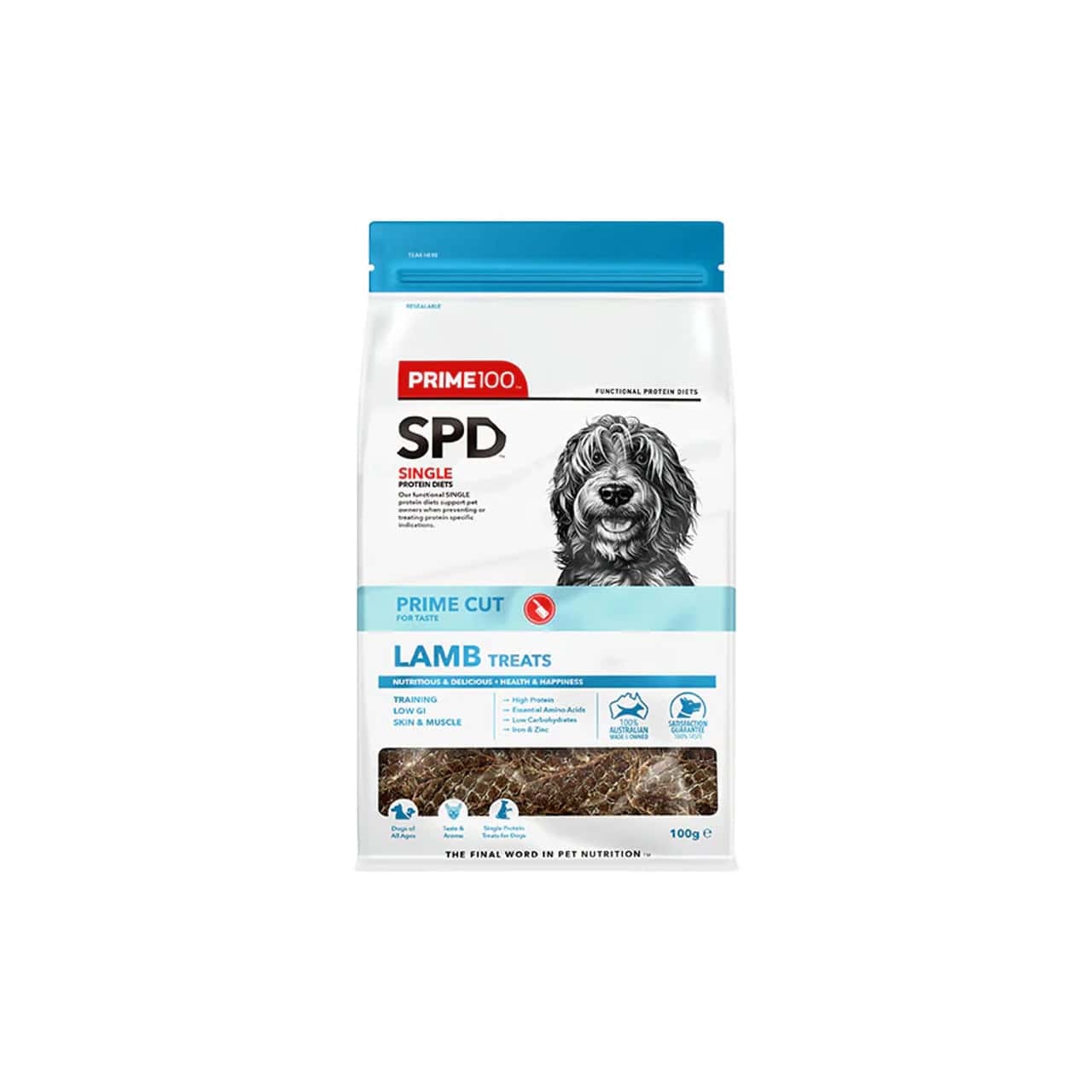 Prime 100 SPD Prime Cut Lamb Dog Treats 100g