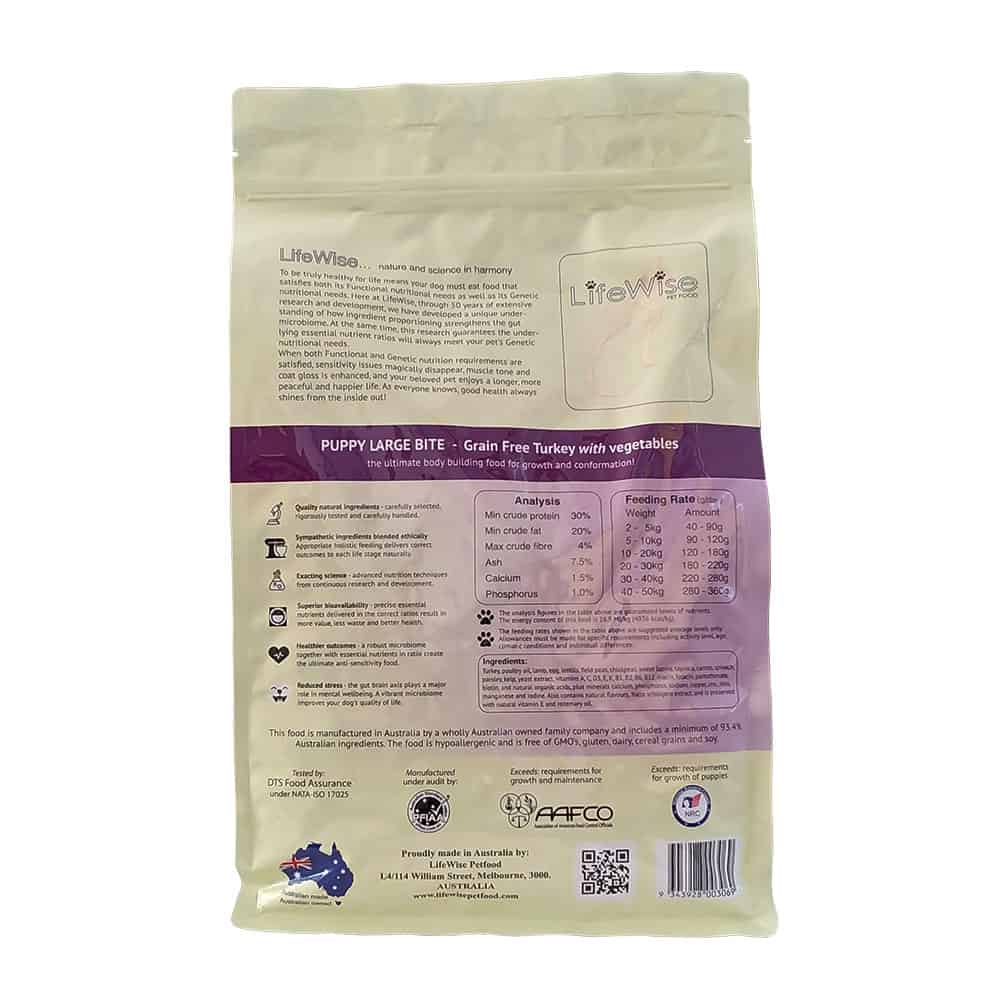 LifeWise Puppy Stage 3 Turkey (Large Bites) Grain Free