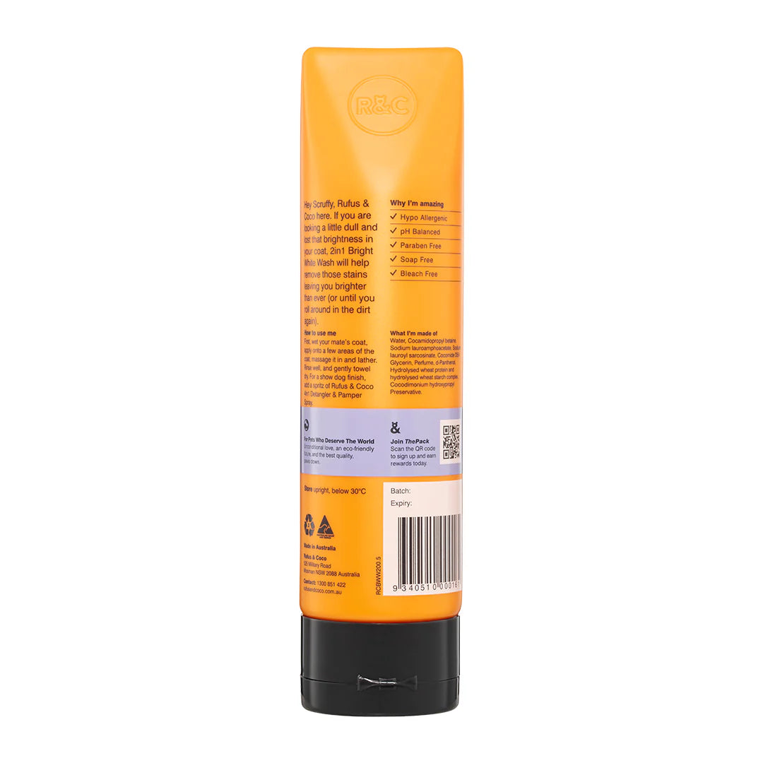 Rufus & Coco Bright White Wash 200ml