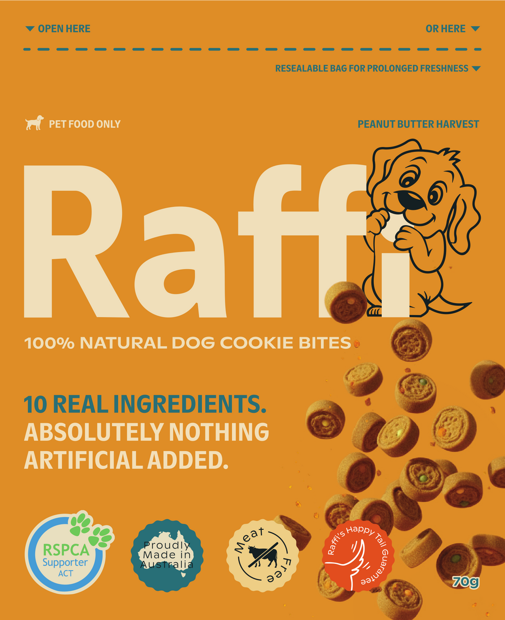 Raffi Natural Dog Mini Cookie Bites 70gr