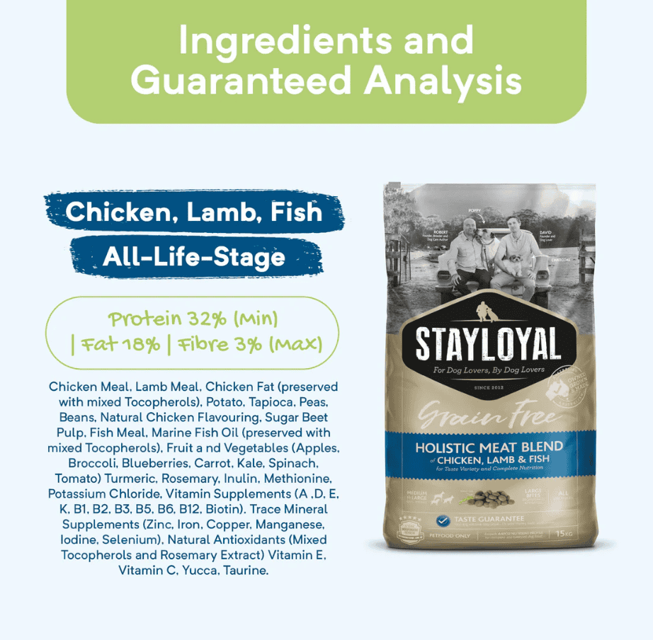 Stay Loyal Original Dog Food Chicken Lamb & Fish Grain Free