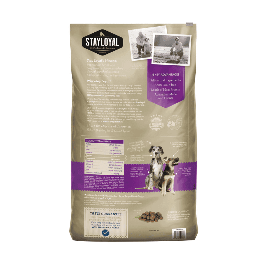 Stay Loyal Premium Large Breed Puppy Grain Free Food 13kg (Clearance)