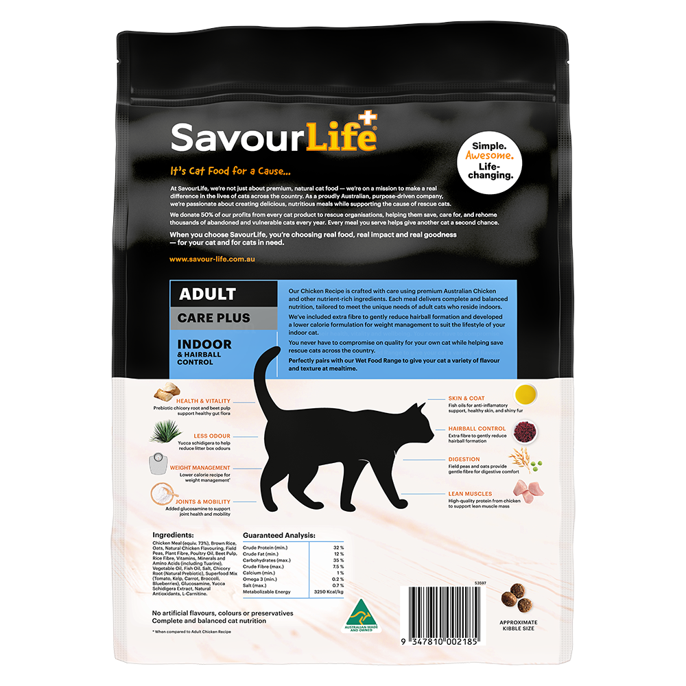 Savourlife Indoor and Hairball Control Chicken Adult Dry Cat Food
