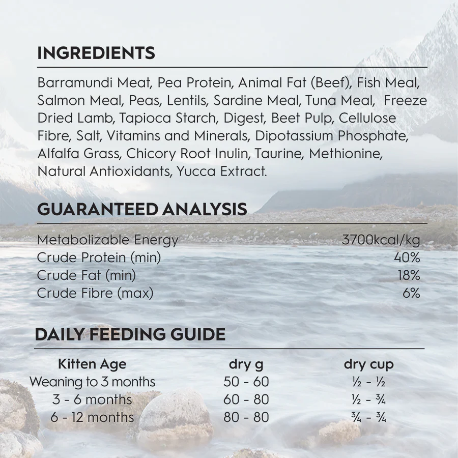 Trilogy Kitten Dry Food Barramundi with Pacific Island Tuna