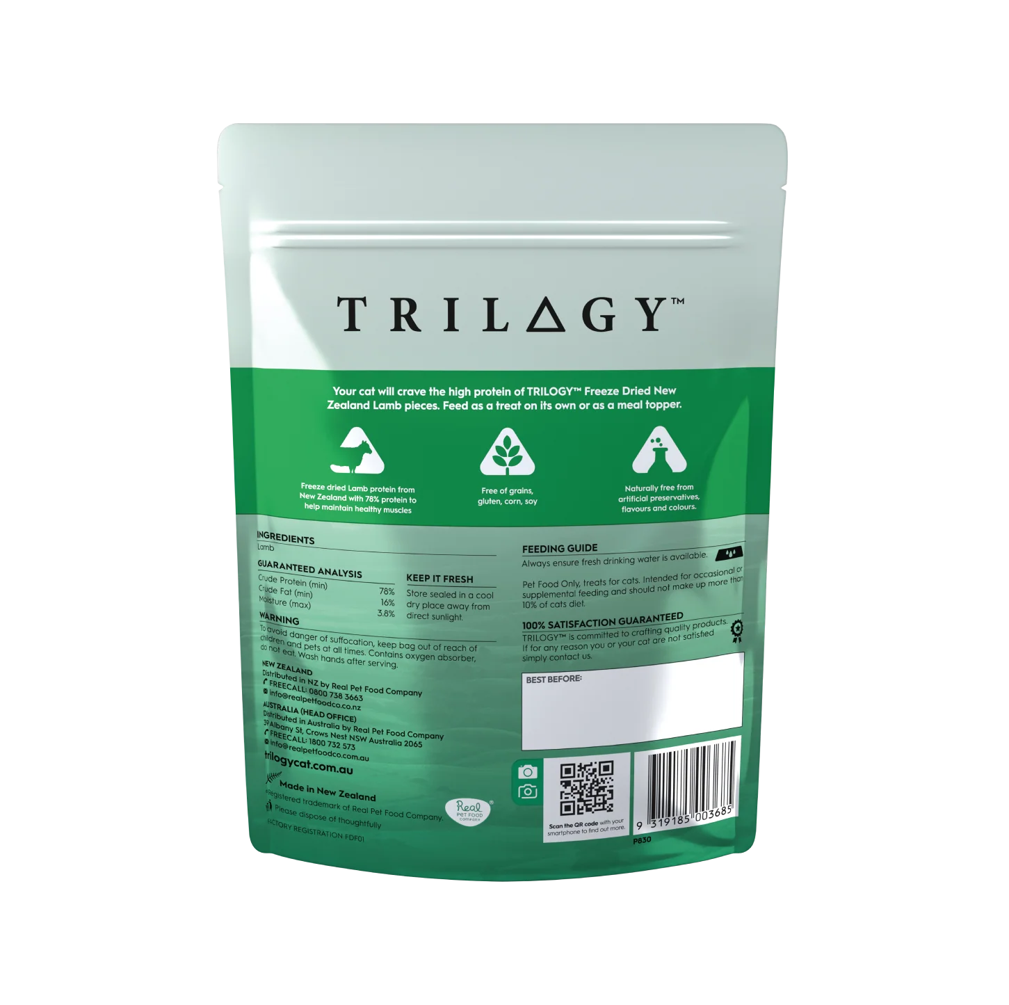 Trilogy Freeze Dried Lamb Cat Treats 50G