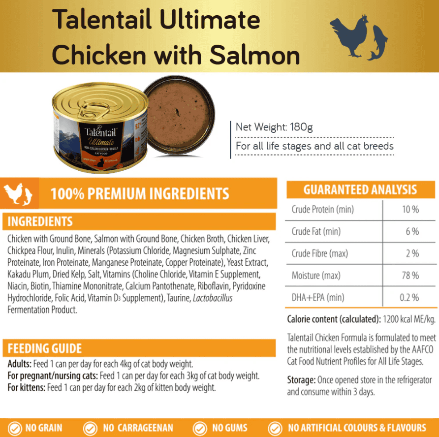 Talentail Ultimate Canned New Zealand Chicken Cat Food 12pk