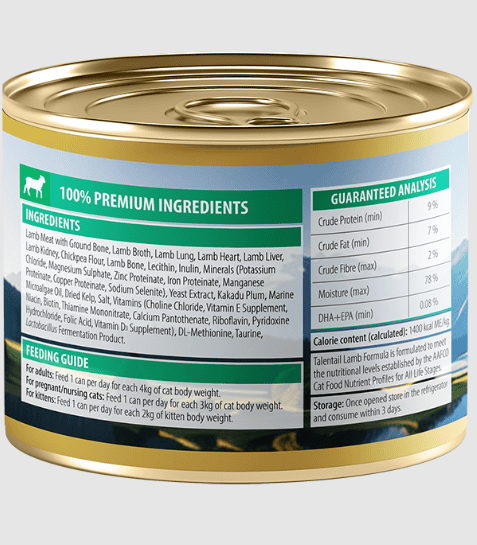 Talentail Ultimate Canned New Zealand Lamb Cat Food 12pk