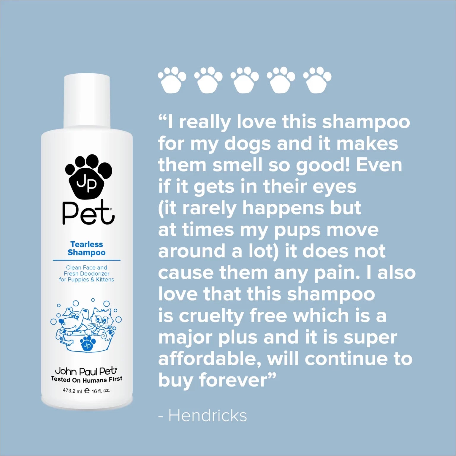 John Paul Pet Tearless Puppy & Kitten Shampoo 473ml
