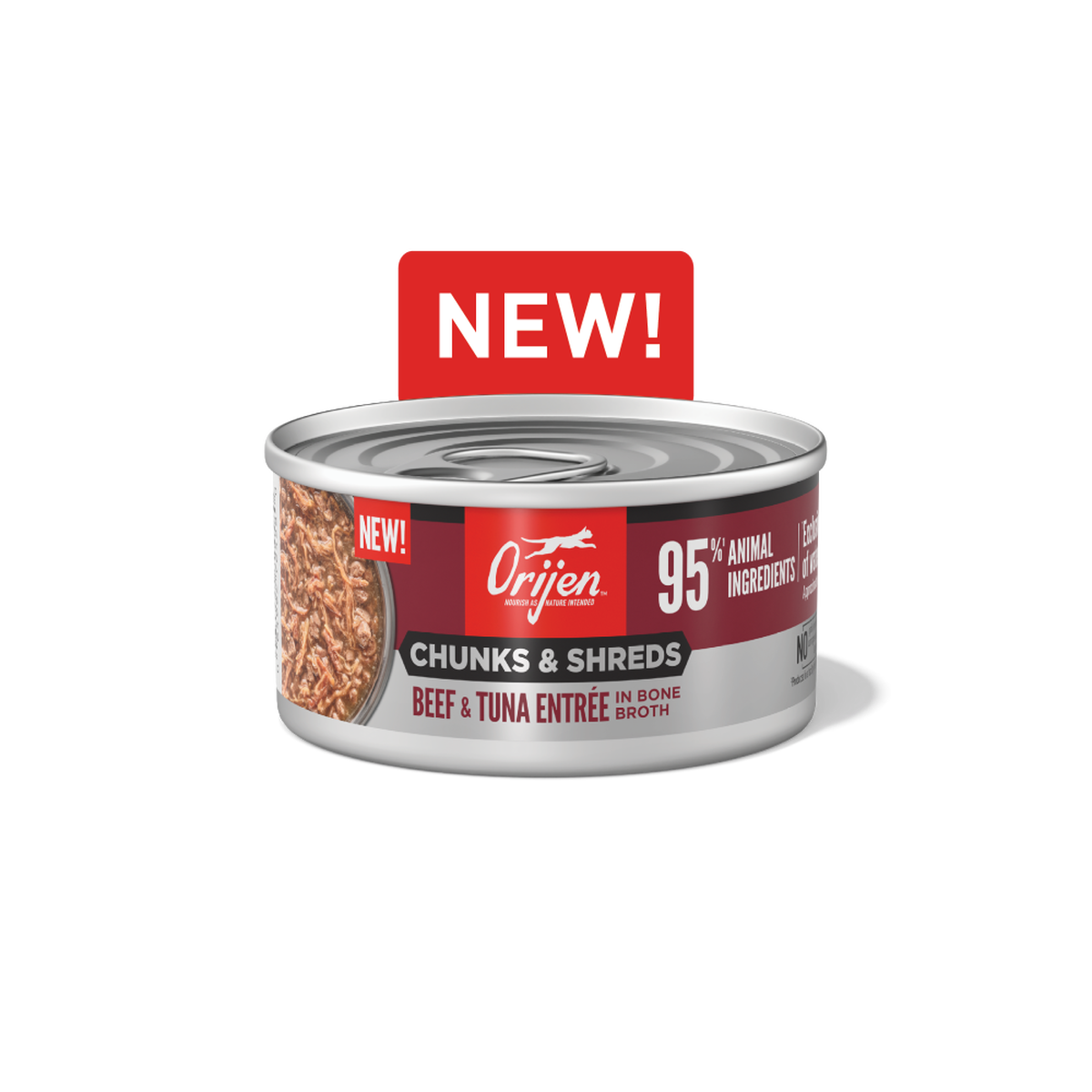 Orijen Chunks and Shreds Tuna & Beef Wet Cat Food 85g X 12
