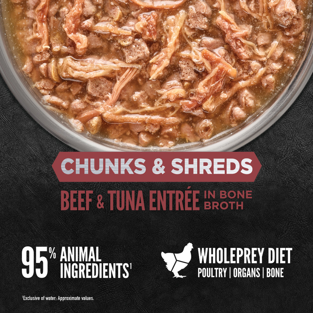 Orijen Chunks and Shreds Tuna & Beef Wet Cat Food 85g X 12