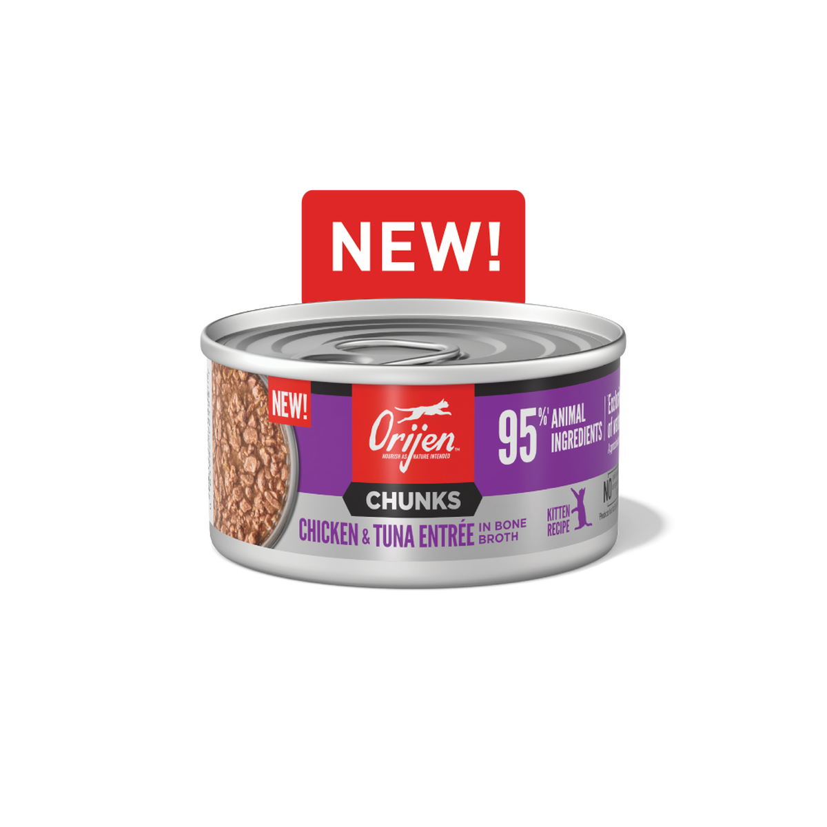 Orijen Chunks and Shreds Kitten Chicken & Tuna Wet Food 85g X 24